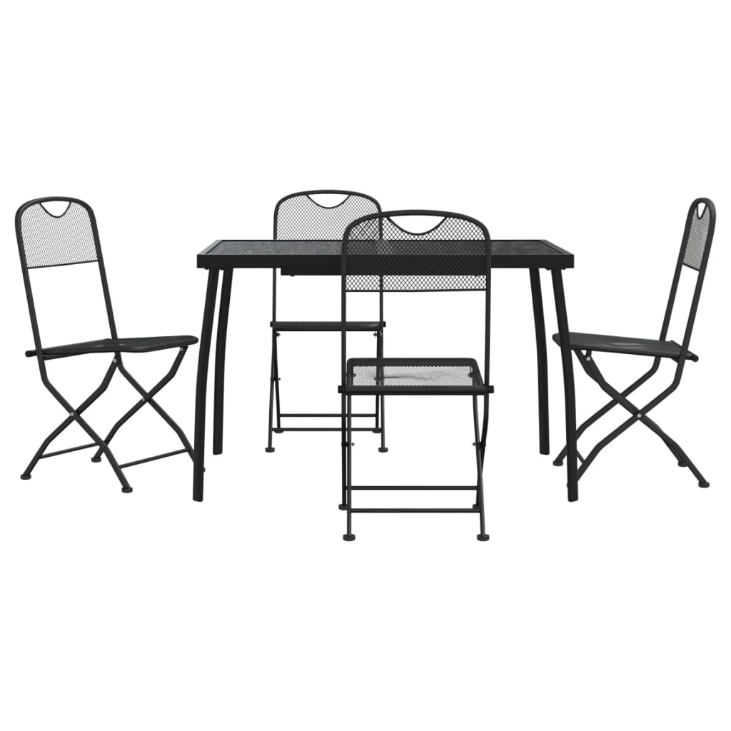 -Delige Tuinset Metaalgaas Antracietkleurig 5 110 cm tafellengte
