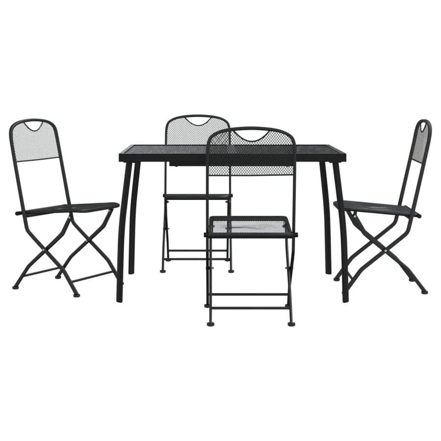 -Delige Tuinset Metaalgaas Antracietkleurig 5 110 cm tafellengte