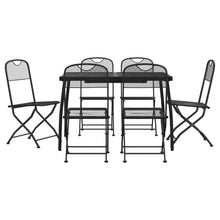 -Delige Tuinset Metaalgaas Antracietkleurig 7 110 cm tafellengte