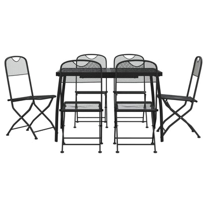 -Delige Tuinset Metaalgaas Antracietkleurig 7 110 cm tafellengte