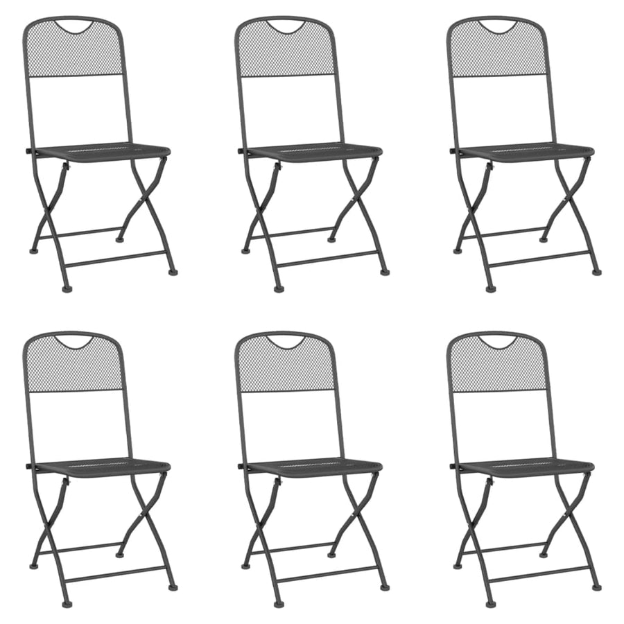 -Delige Tuinset Metaalgaas Antracietkleurig 7 110 cm tafellengte