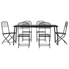 -Delige Tuinset Metaalgaas Antracietkleurig 7 Lengte tafel 165 cm