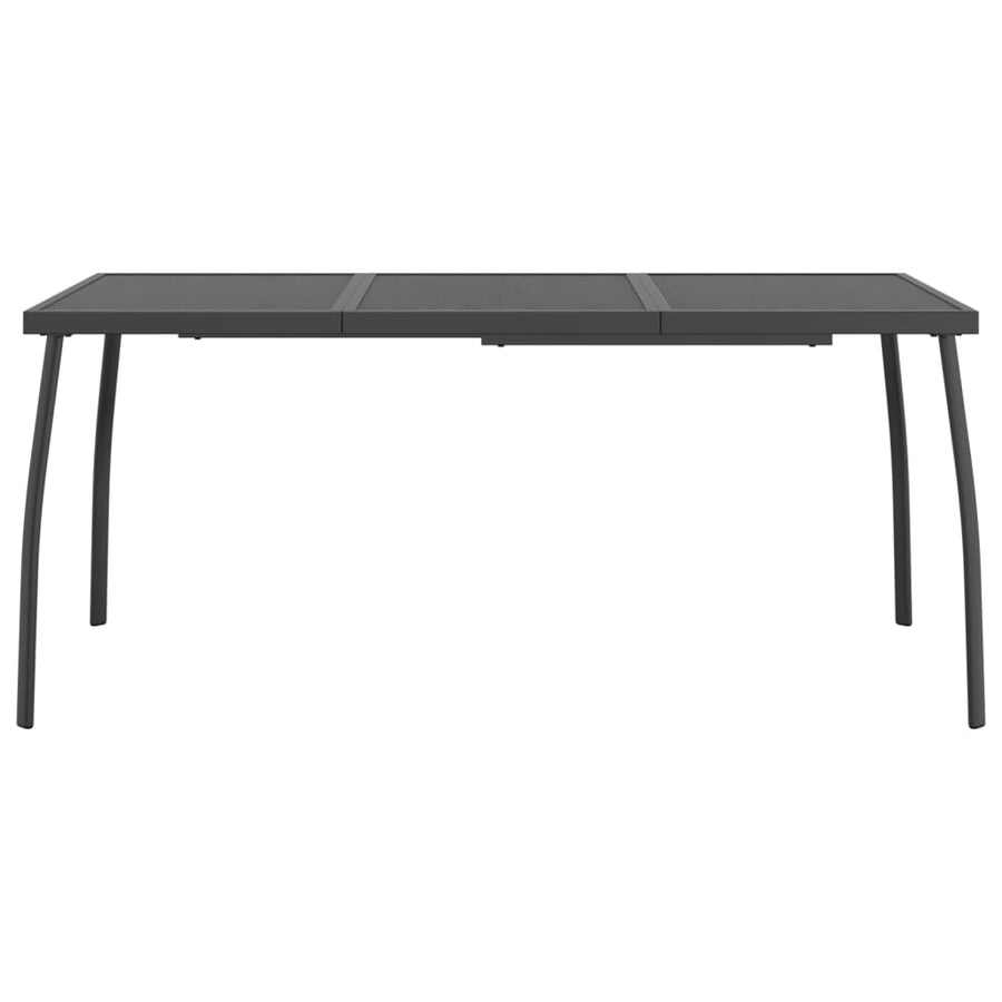 -Delige Tuinset Metaalgaas Antracietkleurig 7 Lengte tafel 165 cm