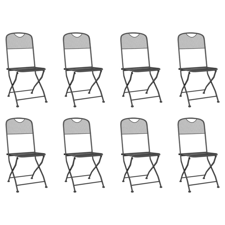 -Delige Tuinset Metaalgaas Antracietkleurig 9 Lengte tafel 165 cm