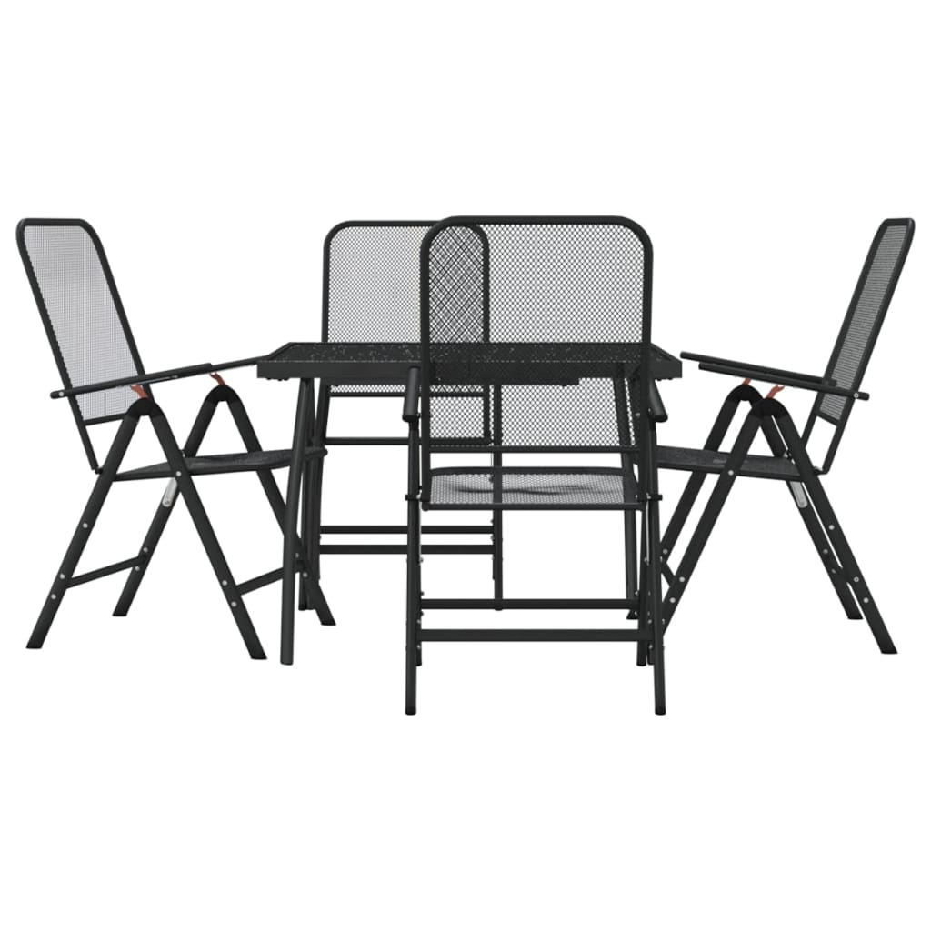 -Delige Tuinset Metaalgaas Antracietkleurig 5 100 cm tafellengte