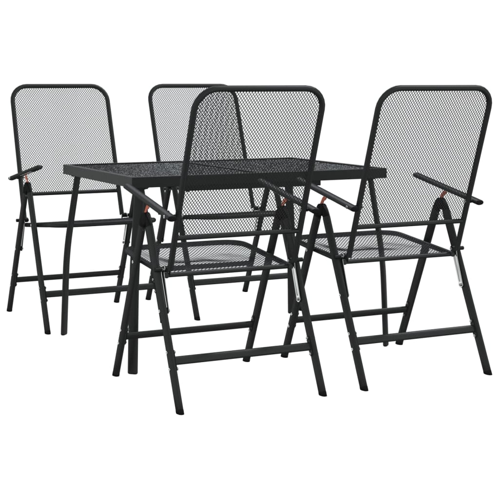-Delige Tuinset Metaalgaas Antracietkleurig 5 110 cm tafellengte