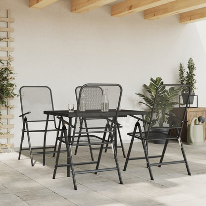 -Delige Tuinset Metaalgaas Antracietkleurig 5 110 cm tafellengte