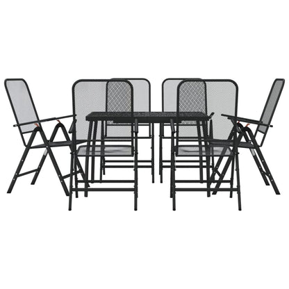 -Delige Tuinset Metaalgaas Antracietkleurig 7 110 cm tafellengte