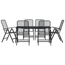 -Delige Tuinset Metaalgaas Antracietkleurig 7 Lengte tafel 165 cm