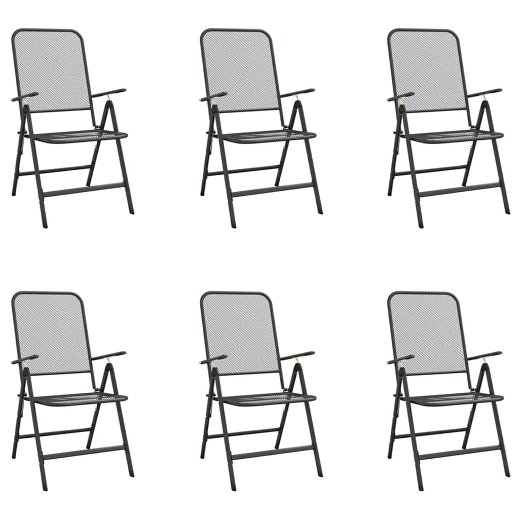 -Delige Tuinset Metaalgaas Antracietkleurig 7 Lengte tafel 165 cm