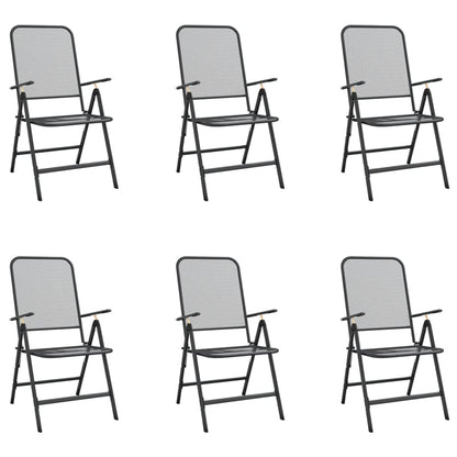 -Delige Tuinset Metaalgaas Antracietkleurig 7 Lengte tafel 165 cm