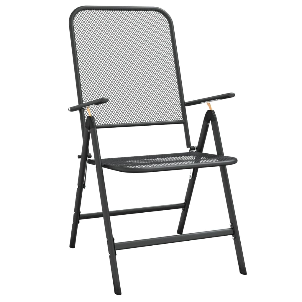 -Delige Tuinset Metaalgaas Antracietkleurig 7 Lengte tafel 165 cm