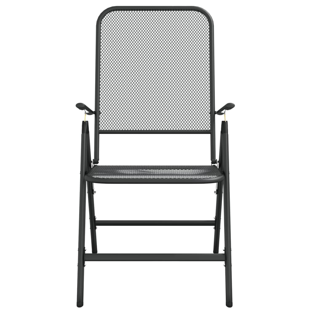 -Delige Tuinset Metaalgaas Antracietkleurig 7 Lengte tafel 165 cm