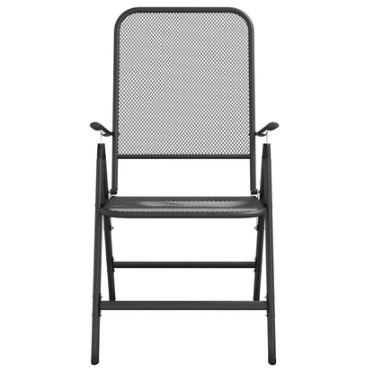 -Delige Tuinset Metaalgaas Antracietkleurig 7 Lengte tafel 165 cm
