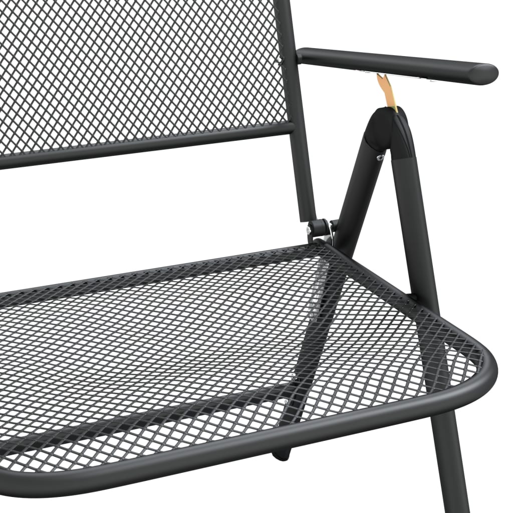 -Delige Tuinset Metaalgaas Antracietkleurig 7 Lengte tafel 165 cm