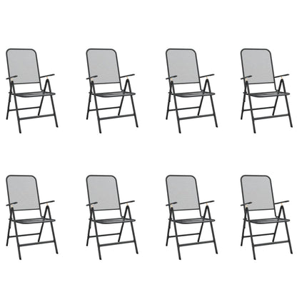 -Delige Tuinset Metaalgaas Antracietkleurig 9 Lengte tafel 165 cm