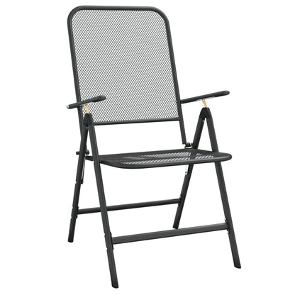 -Delige Tuinset Metaalgaas Antracietkleurig 9 Lengte tafel 165 cm