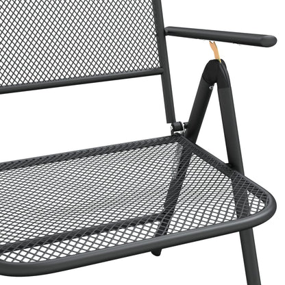 -Delige Tuinset Metaalgaas Antracietkleurig 9 Lengte tafel 165 cm