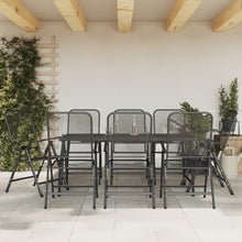 -Delige Tuinset Metaalgaas Antracietkleurig 9 Lengte tafel 165 cm