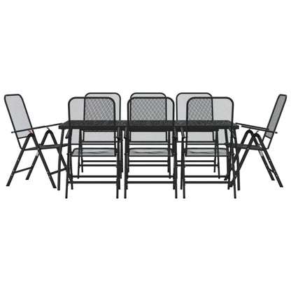 -Delige Tuinset Metaalgaas Antracietkleurig 9 200 cm tafellengte