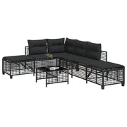 Loungeset 3-delig poly rattan zwart