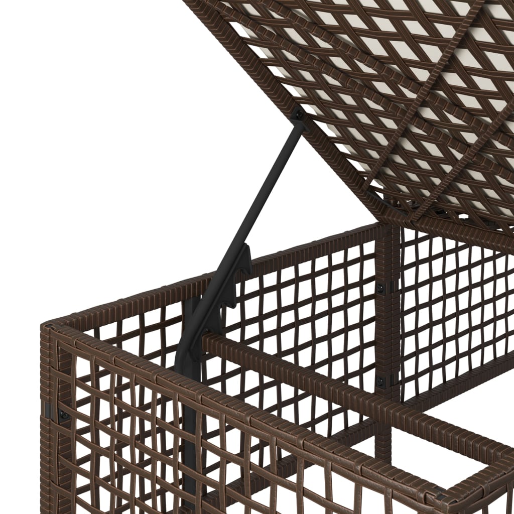 3-delige Loungeset met kussens poly rattan bruin