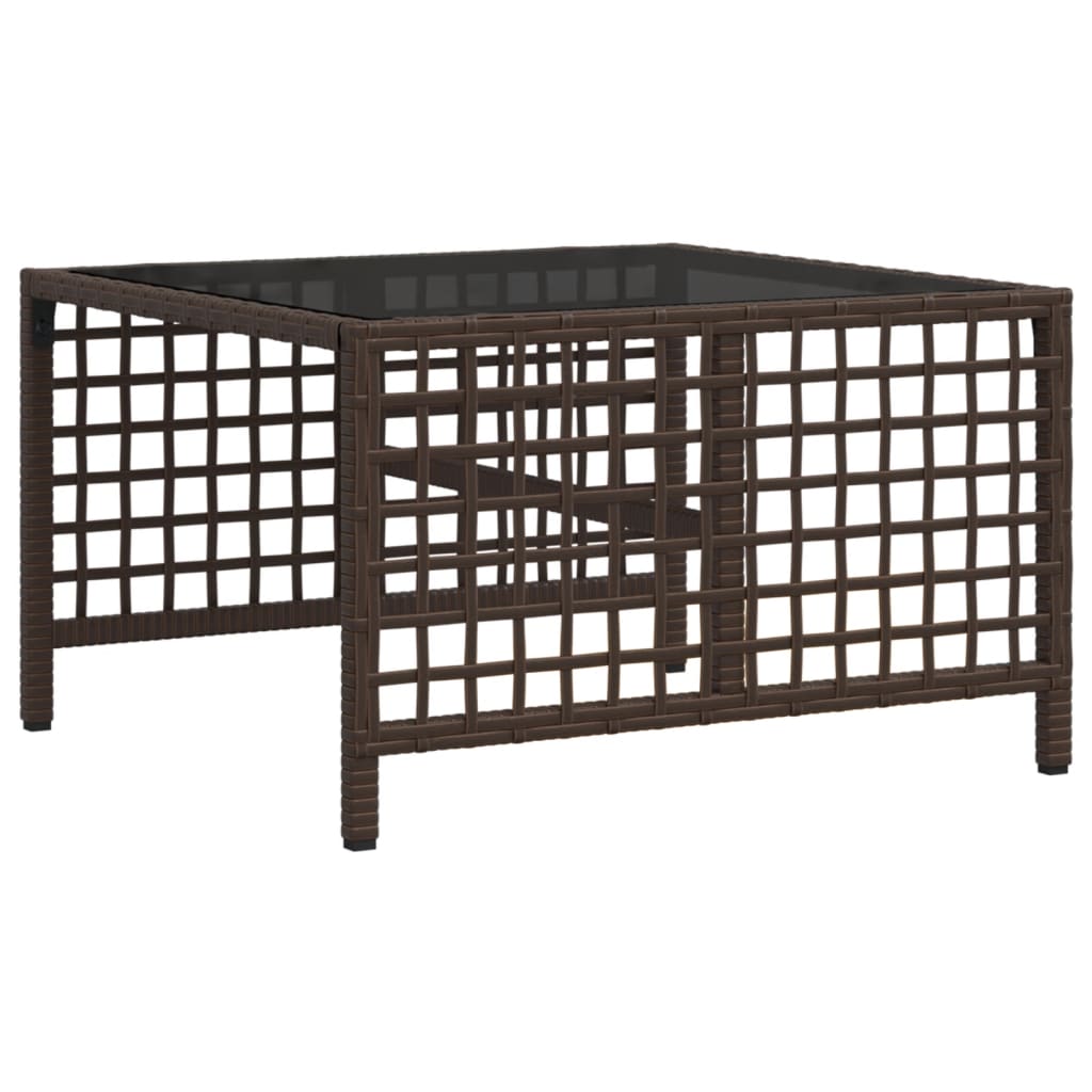 3-delige Loungeset met kussens poly rattan bruin