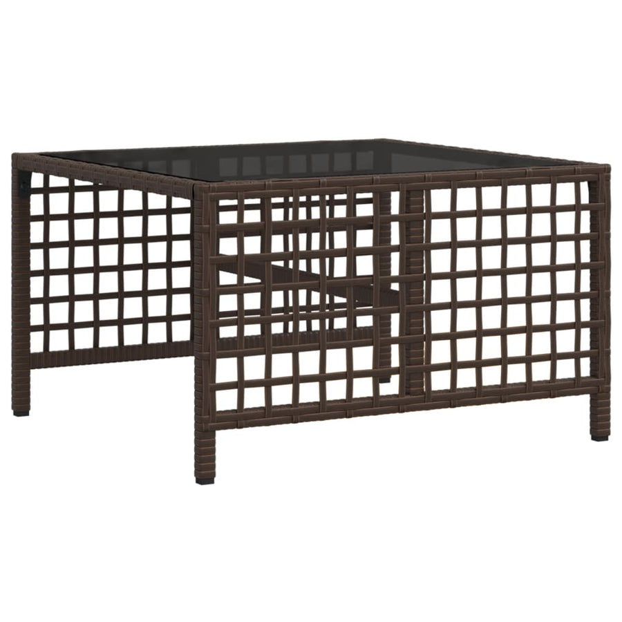 3-delige Loungeset met kussens poly rattan bruin