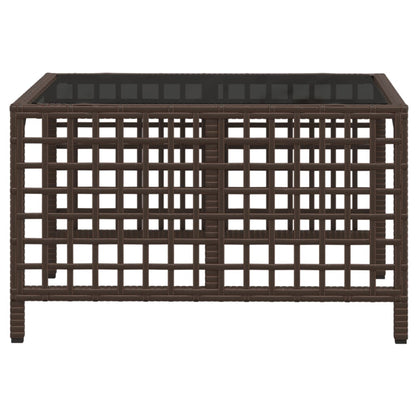 3-delige Loungeset met kussens poly rattan bruin