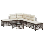 Loungeset poly rattan 3-delig bruin
