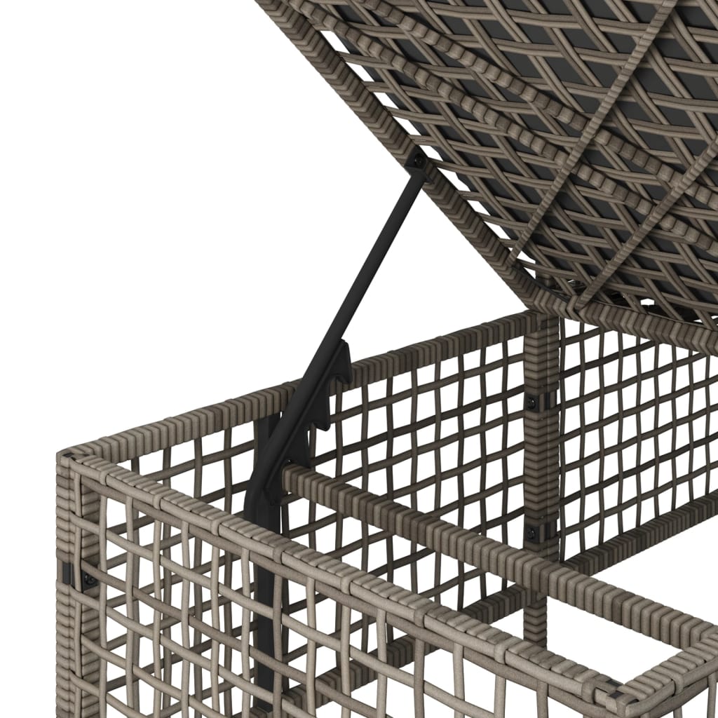 3-delige Loungeset met kussens poly rattan grijs