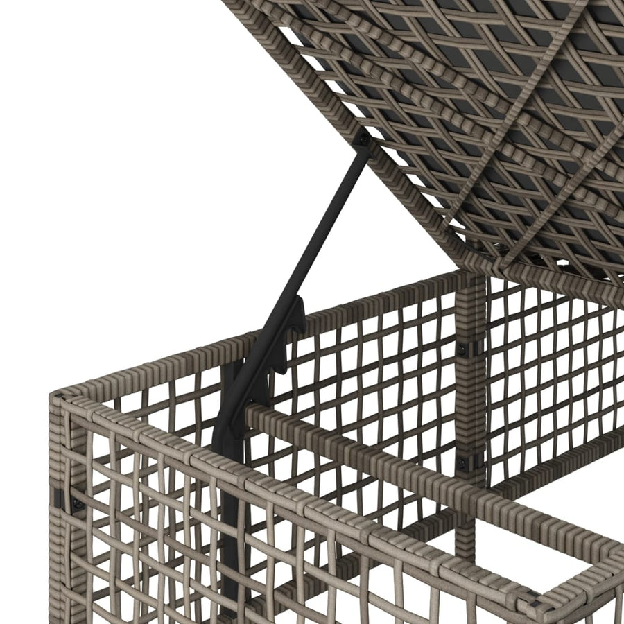3-delige Loungeset met kussens poly rattan grijs