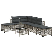 Loungeset 3-delig poly rattan grijs