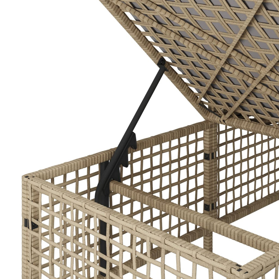 3-delige Loungeset met kussens poly rattan gemengd beige