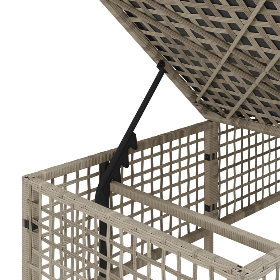 3-delige Loungeset met kussens poly rattan lichtgrijs