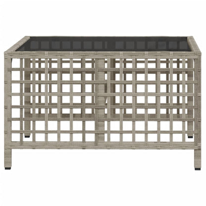 3-delige Loungeset met kussens poly rattan lichtgrijs