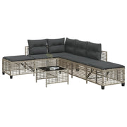 Loungeset 3-delig poly rattan lichtgrijs