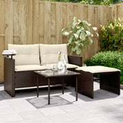 Loungeset 3-delig poly rattan bruin