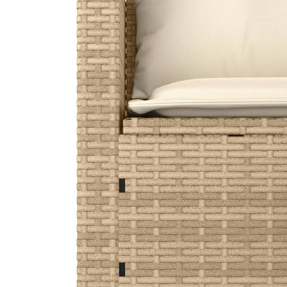 3-delige Loungeset met kussens poly rattan beige