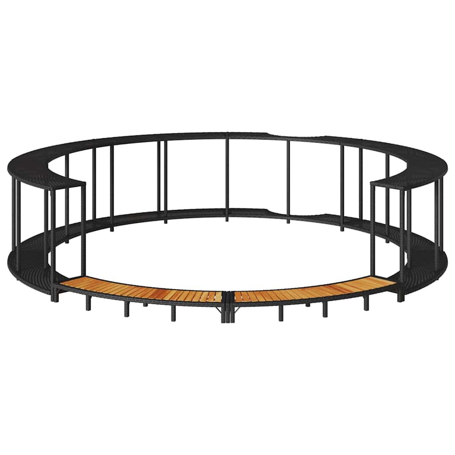 Hottub Surround opbergruimte houten opstapje poly rattan zwart