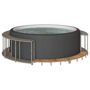 Hottub ombouw met opbergruimte en opstapje poly rattan grijs