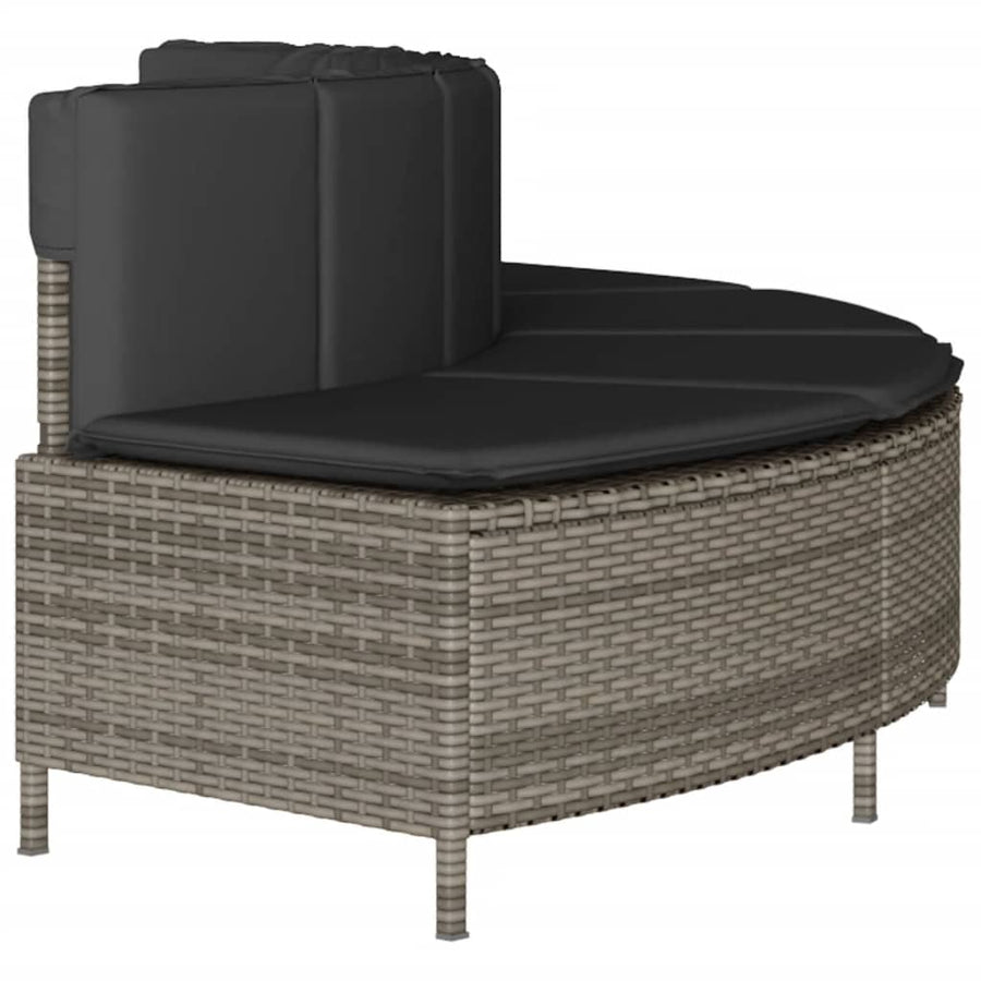Hottub-bankjes met kussens 2 st poly rattan grijs