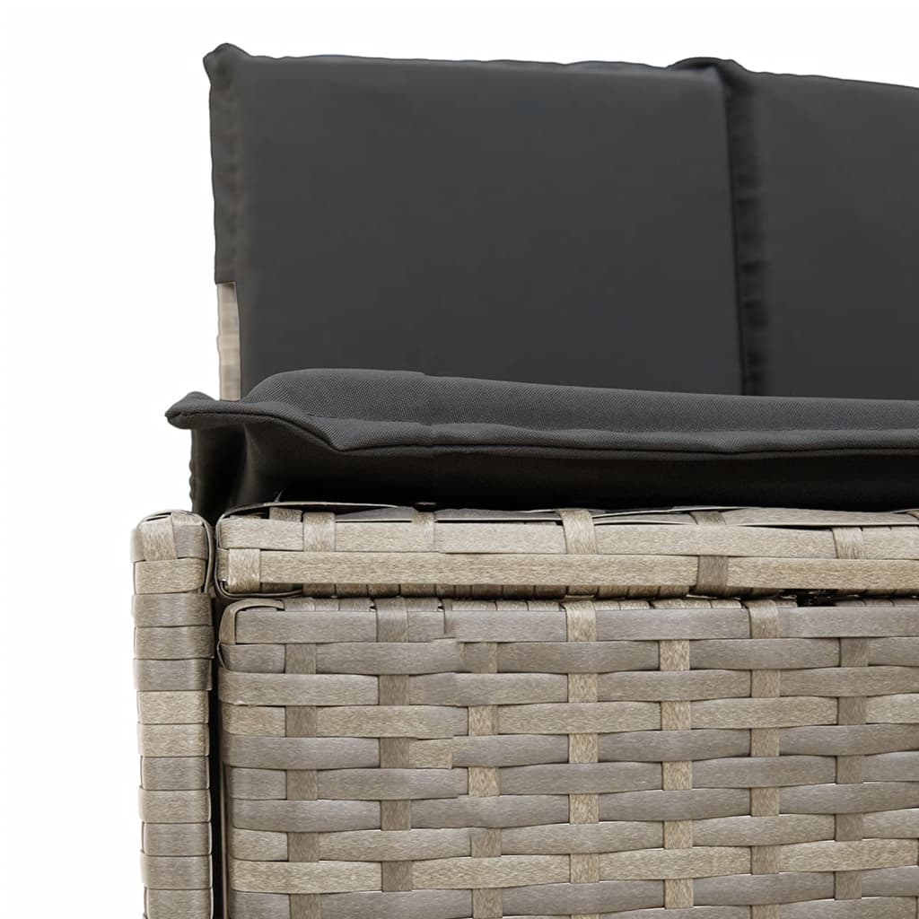 Hottub-bankjes met kussens 2 st poly rattan grijs