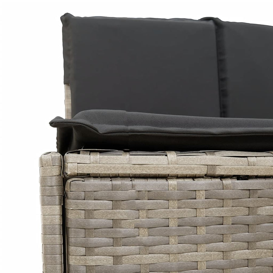 Hottub-bankjes met kussens 2 st poly rattan grijs