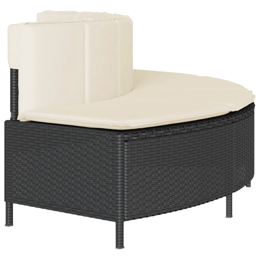 Hottub-bankjes met kussens 2 st poly rattan zwart
