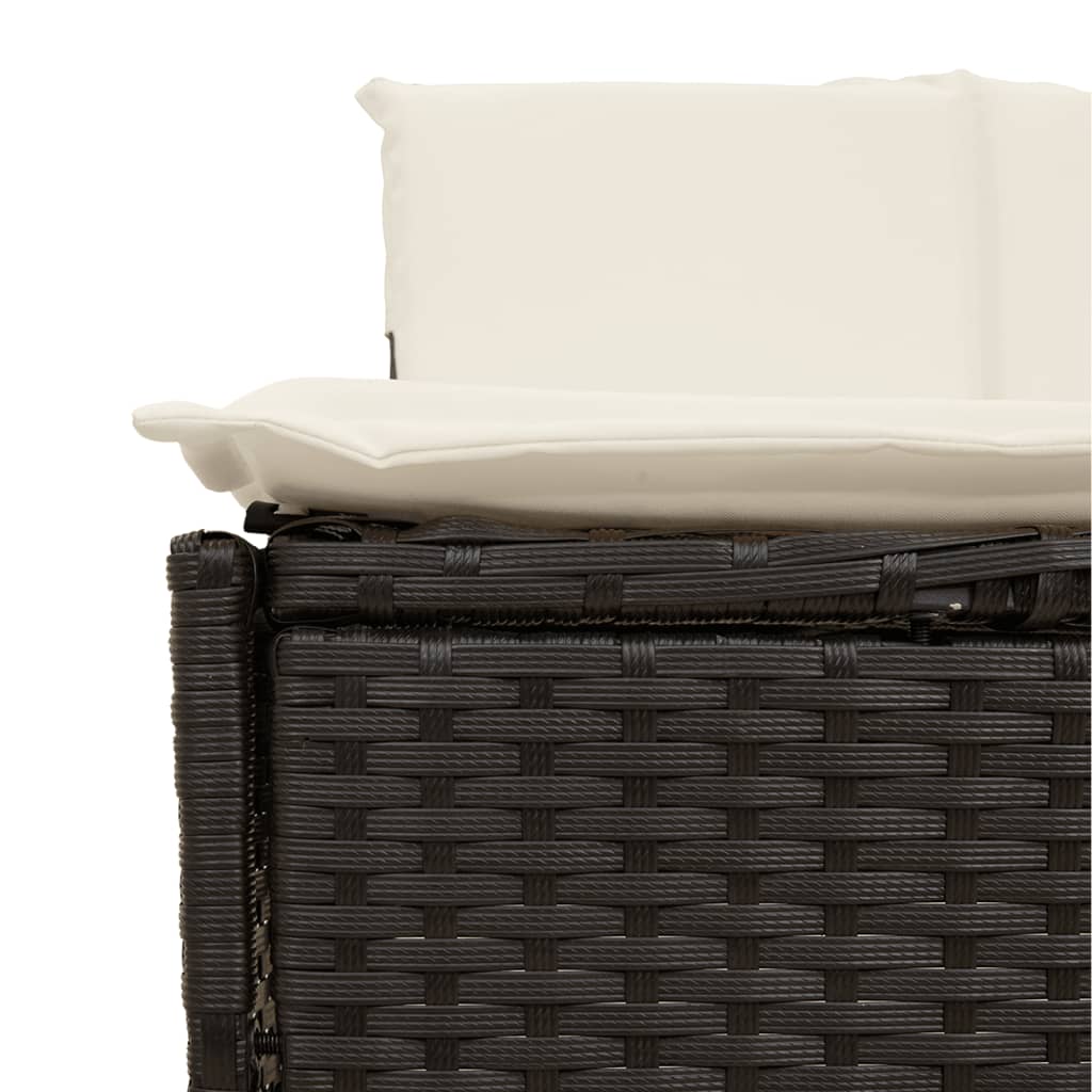 Hottub-bankjes met kussens 2 st poly rattan zwart