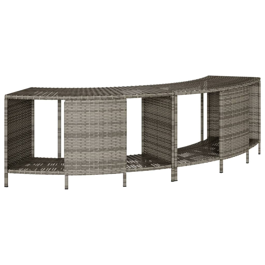 Opbergschappen voor hottub 2 st poly rattan grijs