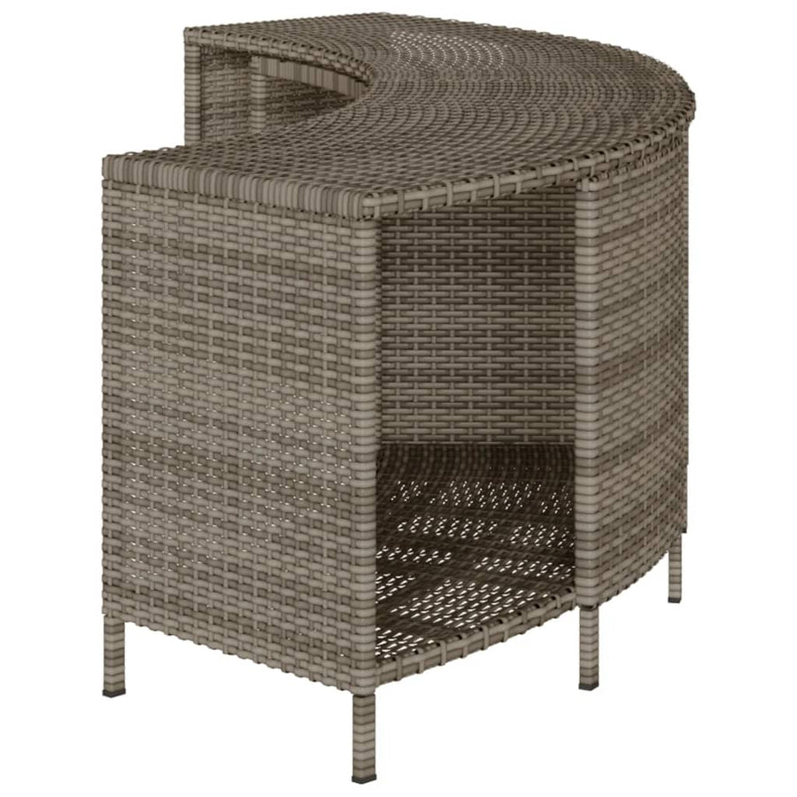 Opbergschappen voor hottub 2 st poly rattan grijs