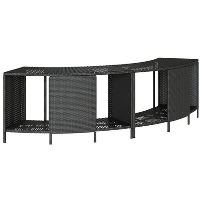 Opbergschappen voor hottub 2 st poly rattan zwart