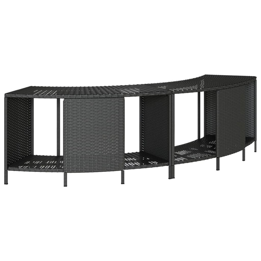 Opbergschappen voor hottub 2 st poly rattan zwart